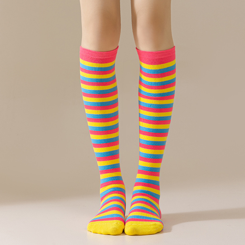 Rainbow mid-calf cotton socks detail image 11