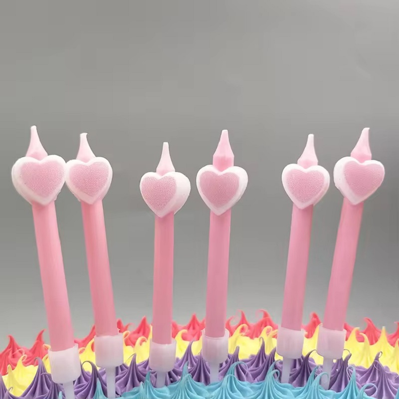 Little Heart-shaped colored Candle Cake decoration plugin, birthday candles, dessert table, baking and decoration, birthday little candles