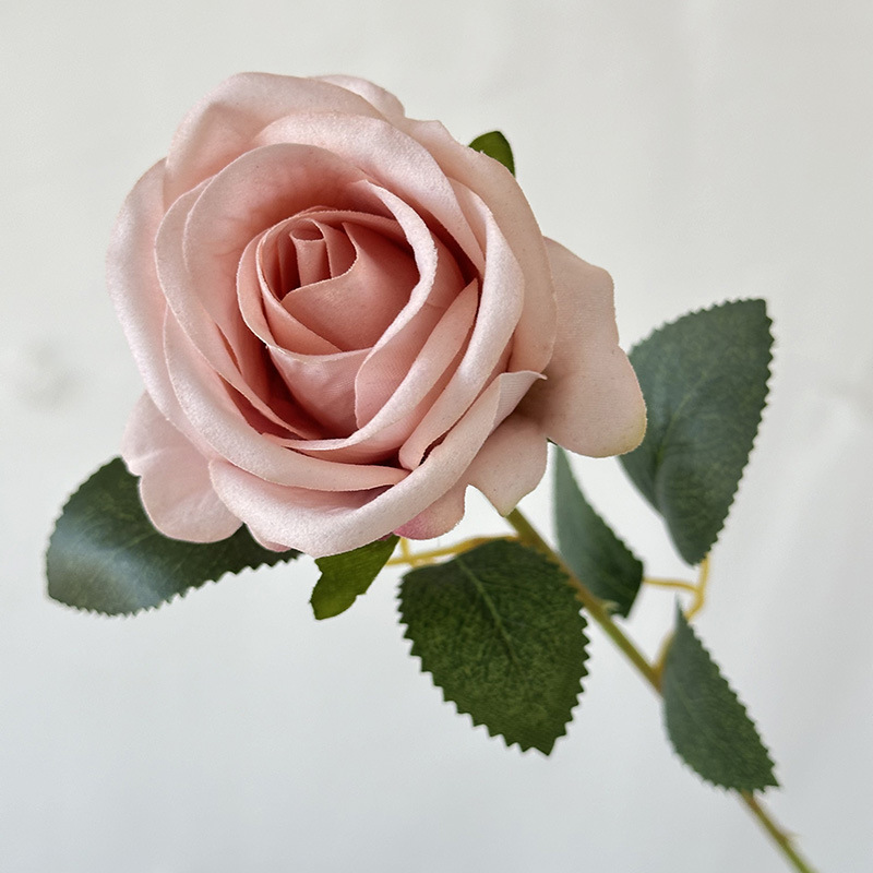 仿真花绒布单支仿真玫瑰婚礼仿真花客厅摆件假花绢花花束玫瑰花礼物道具 详情图8