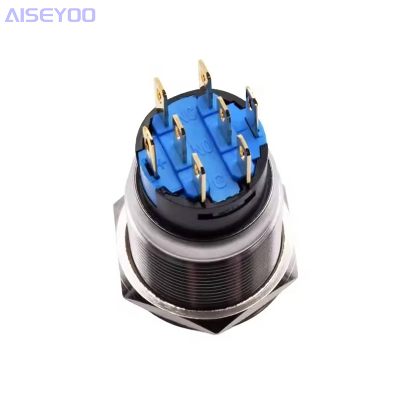 Metal knob switch with two or three positions, 16/19/22MM, normally open and normally closed, rotary power selection, key switch conversion, with light/without light self-locking Specification image