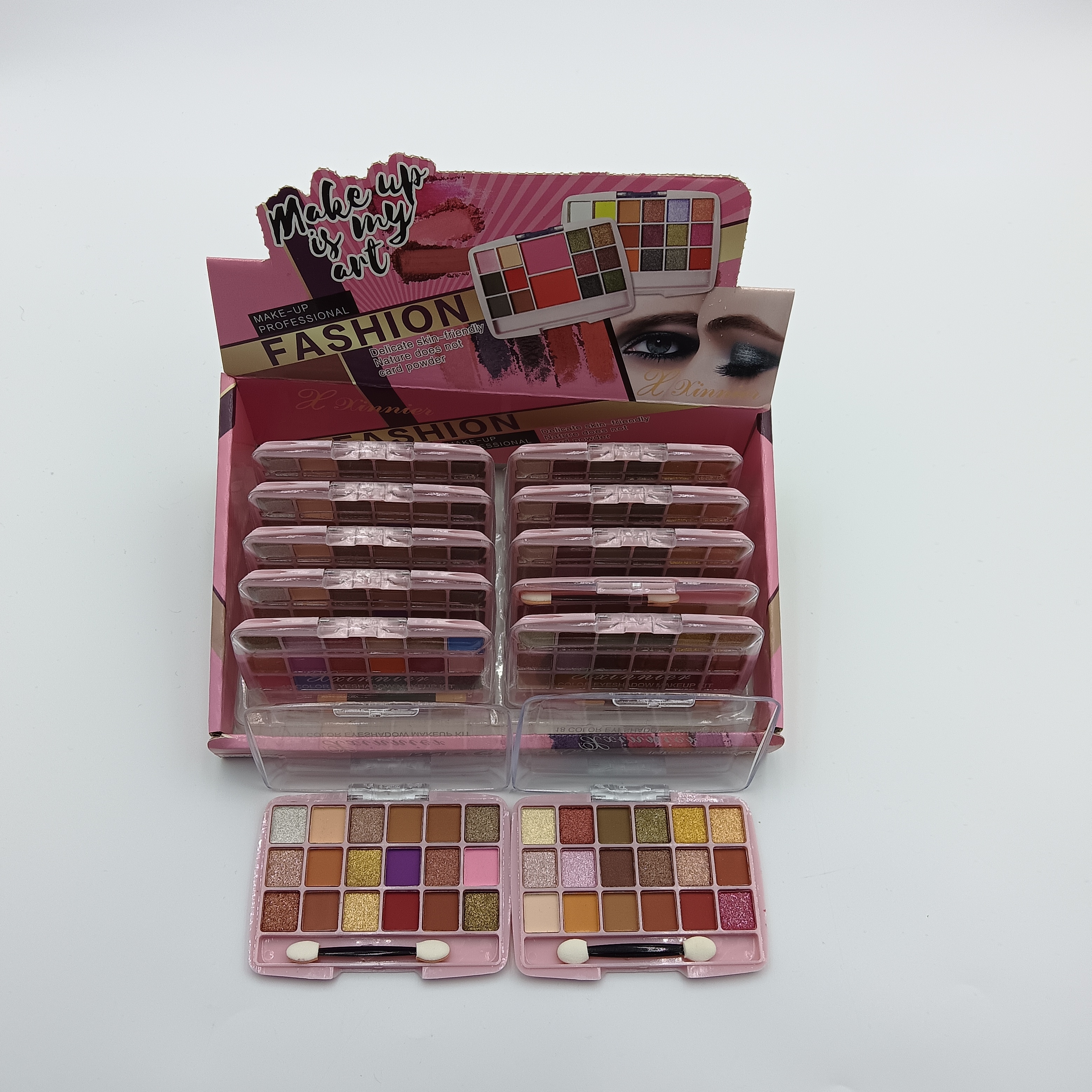 不晕染18色眼影 加腮红组合套装 大地色彩妆眼影珠光眼影