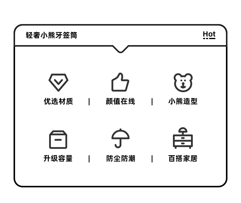 透明圆罐牙签筒 牙签牙签桶便携式 牙签牙签盒卫生防尘 家用餐厅酒店专用详情2