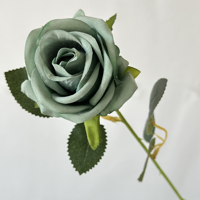仿真花绒布单支仿真玫瑰婚礼仿真花客厅摆件假花绢花花束玫瑰花礼物道具 详情图12