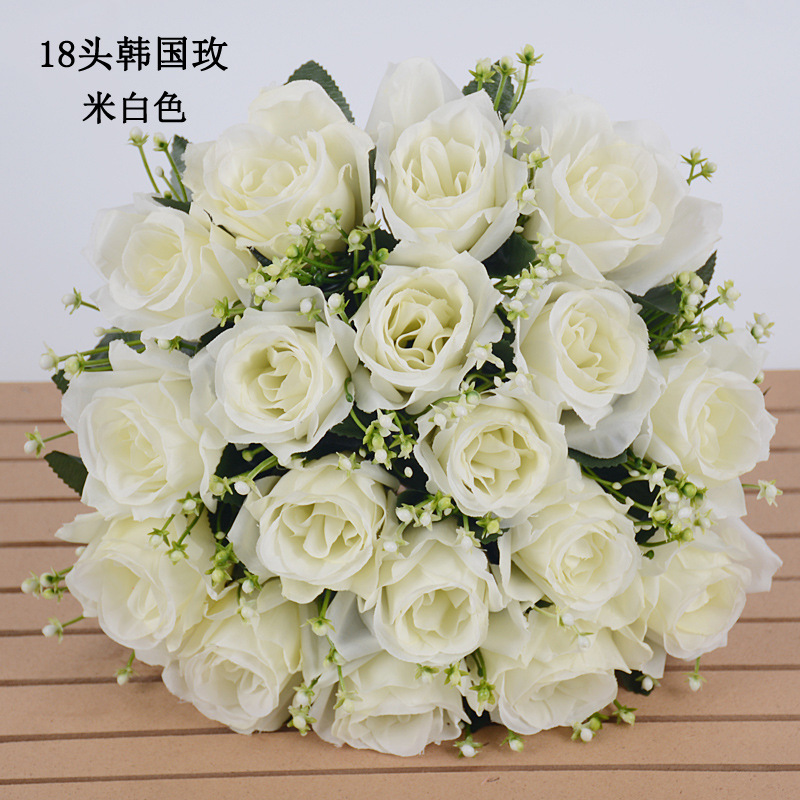 仿真花玫瑰花束婚庆客厅手捧花摆件假花义乌厂家批发产品图