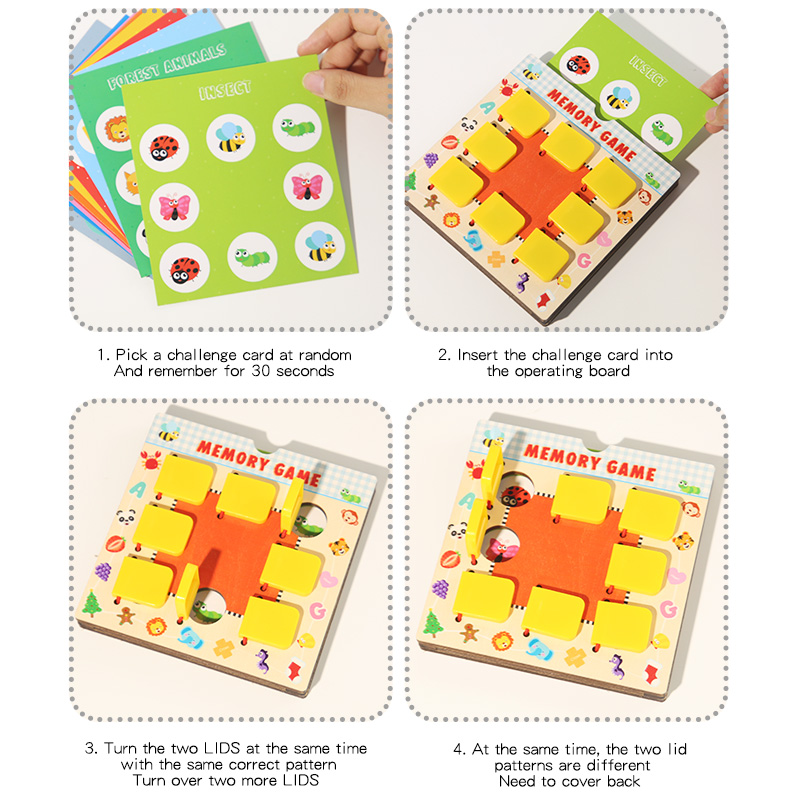 Montessori Early education children's early education educational toys Wooden memory chess alphabet animal traffic memory chess intellectual development CPC CE EN71 board game Application Scenario