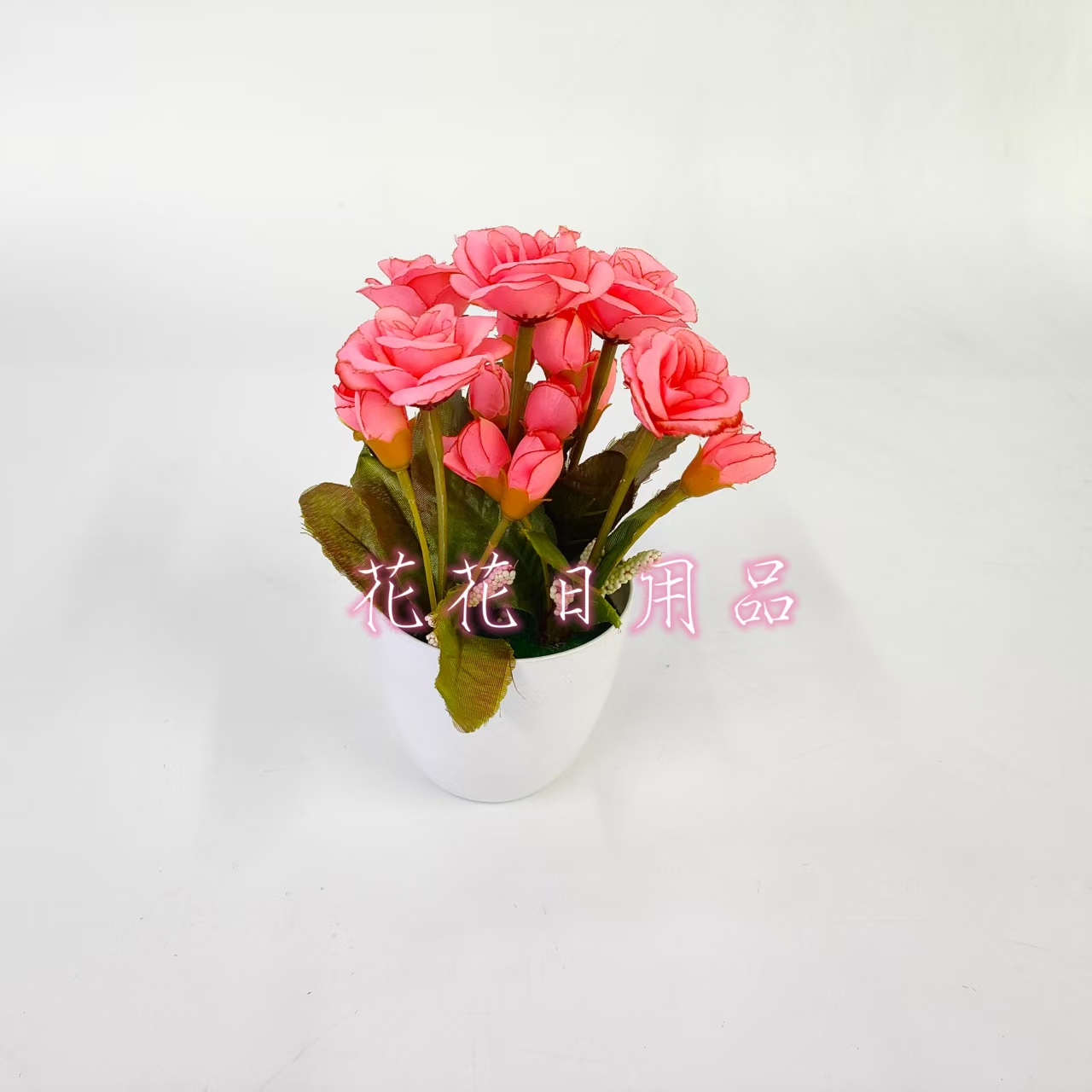 Artificial flower fake flower bonsai plastic basin gradient color rose decoration pieces Specification drawing