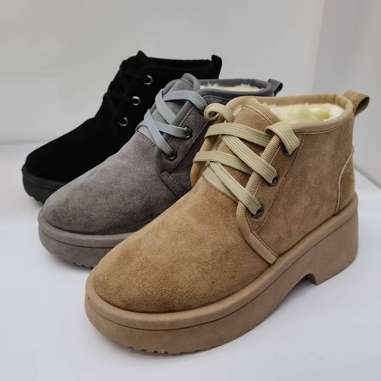 雪地靴女式厚底带跟舒适保暖2024冬季新款snow  boots