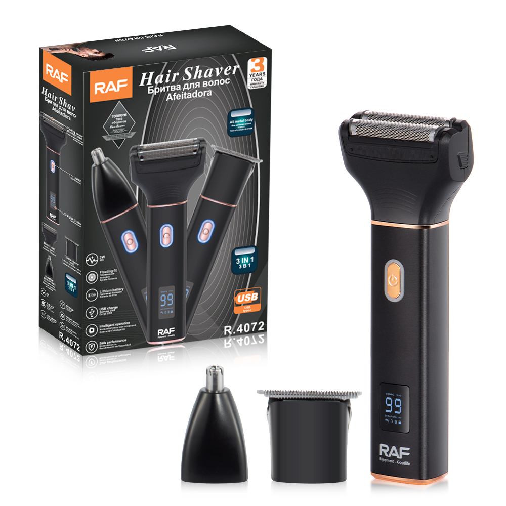 RAF Cross-border three-in-one electric hair clipper for men, electric clipper for shaving hair set, electric clipper USB interface pic 3