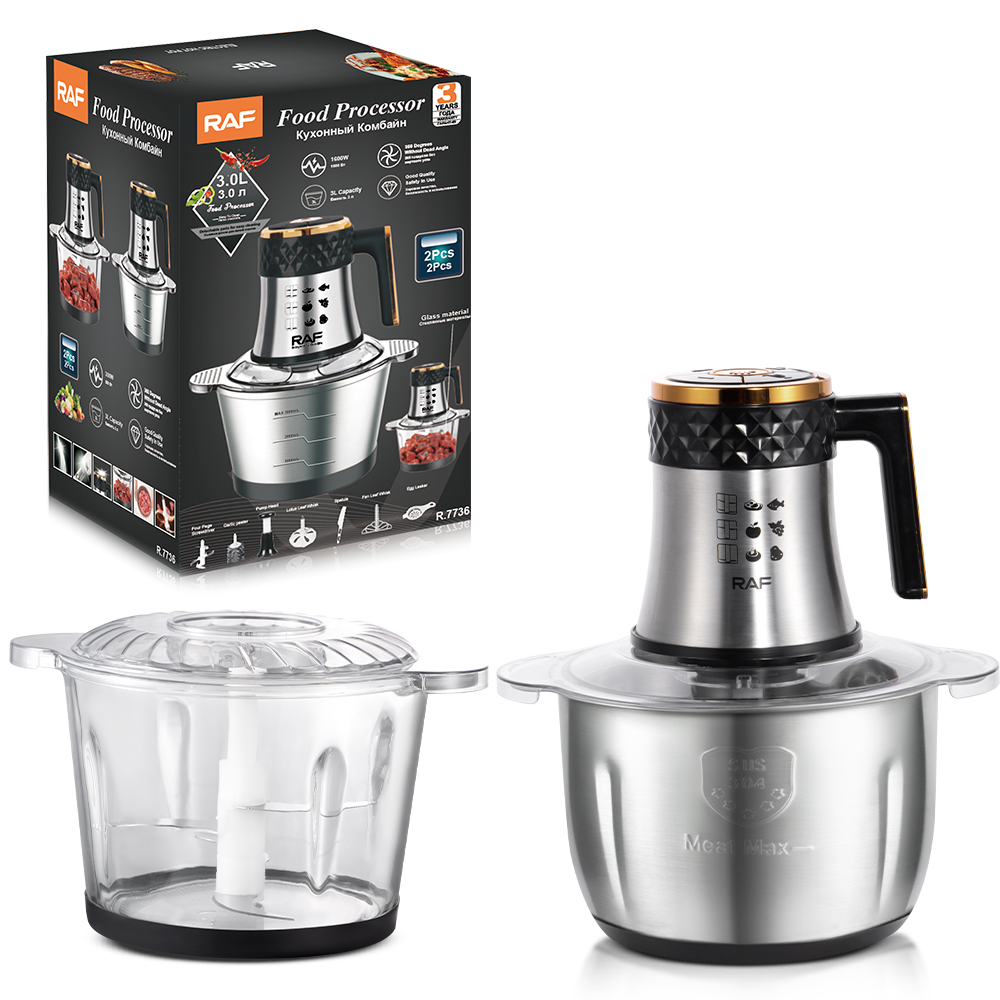 RAF European-standard electric meat grinder, push-button version, large-capacity filling grinder, garlic grinder, meat grinder, 3L two-in-one, cross-border details Picture