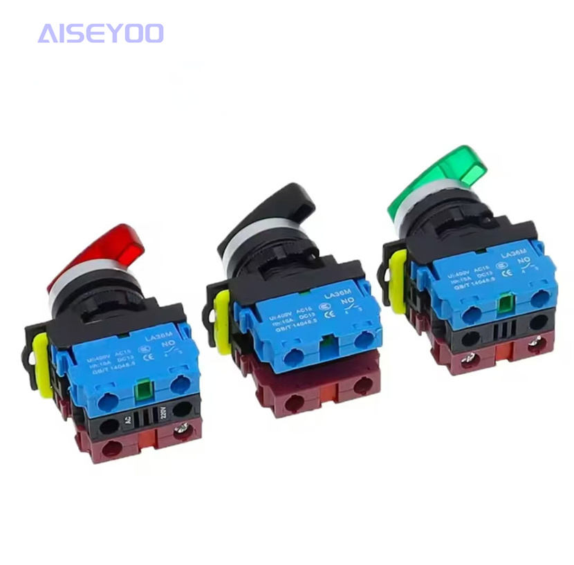 Rotary switch LA36M modular button point operation LA38 self-resetting self-locking position normally open and normally closed 22mm details Picture