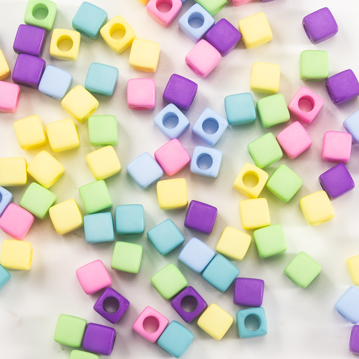 亚克力四方珠7MM彩色DIY饰品配件串珠散珠详情2