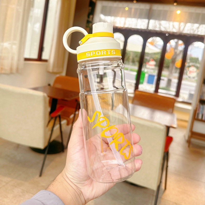 X152-Xbd-6090 Summer Portable And Simple Water Cup, High Appearance Level For Boys And Girls, Double-Drinking Straw Cup, Household Anti-Drop Plastic Cup For Students
