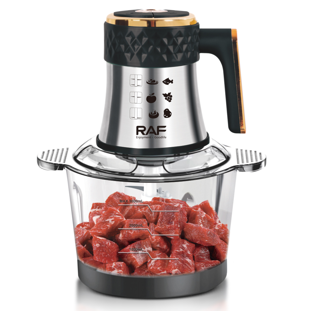 RAF European-standard electric meat grinder, push-button version, large-capacity filling grinder, garlic grinder, meat grinder, 3L two-in-one, cross-border Item Picture