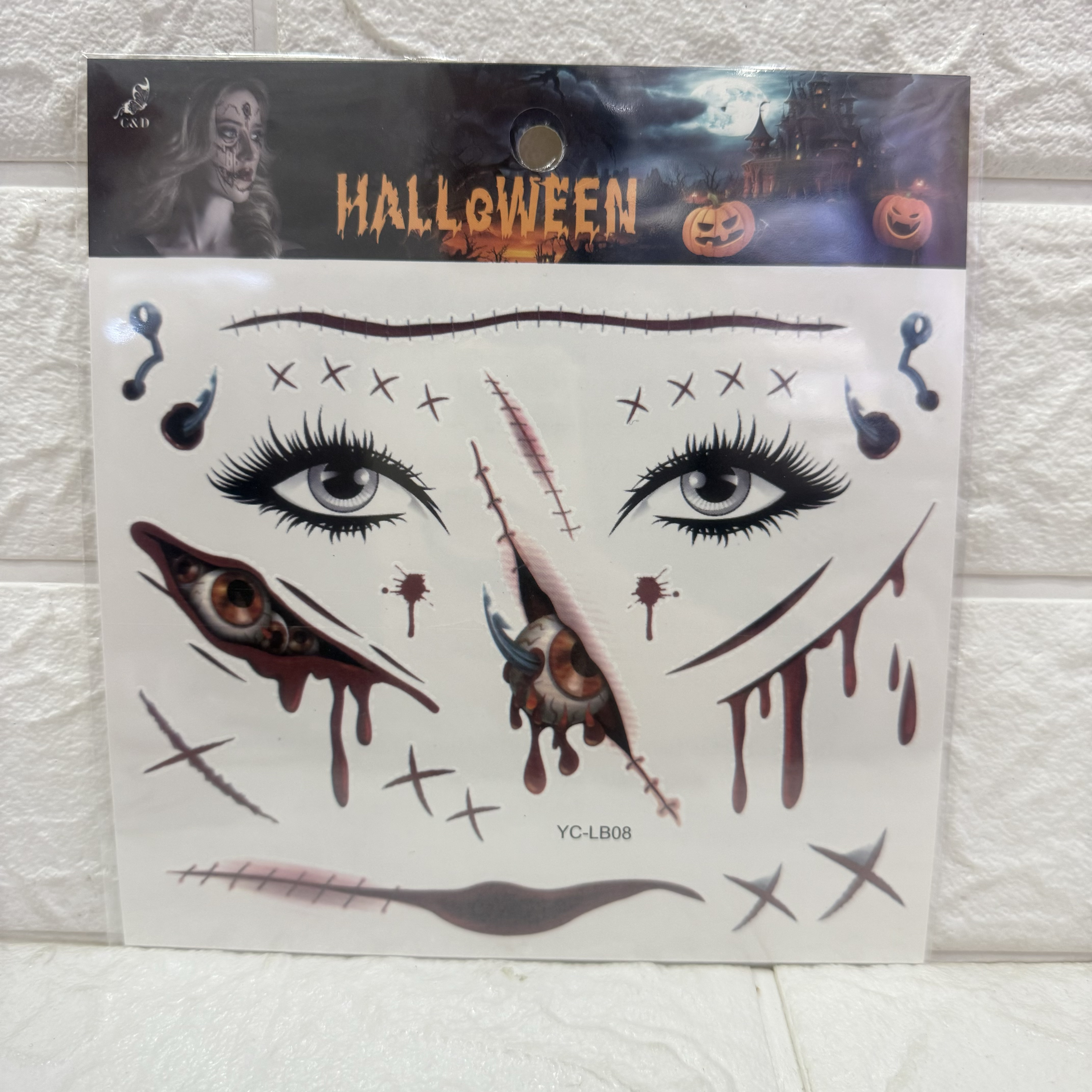 Halloween tattoo stickers, scary abrasions, waterproof tattoo stickers, scars, fake scars, male and female simulated injury tattoo stickers pic 9