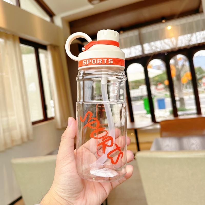 X152-Xbd-6090 Summer Portable And Simple Water Cup, High Appearance Level For Boys And Girls, Double-Drinking Straw Cup, Household Anti-Drop Plastic Cup For Students details Picture