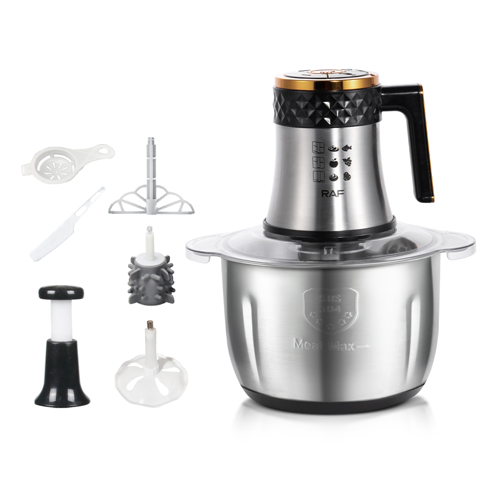 RAF European-standard electric meat grinder, push-button version, large-capacity filling grinder, garlic grinder, meat grinder, 3L two-in-one, cross-border Specification drawing