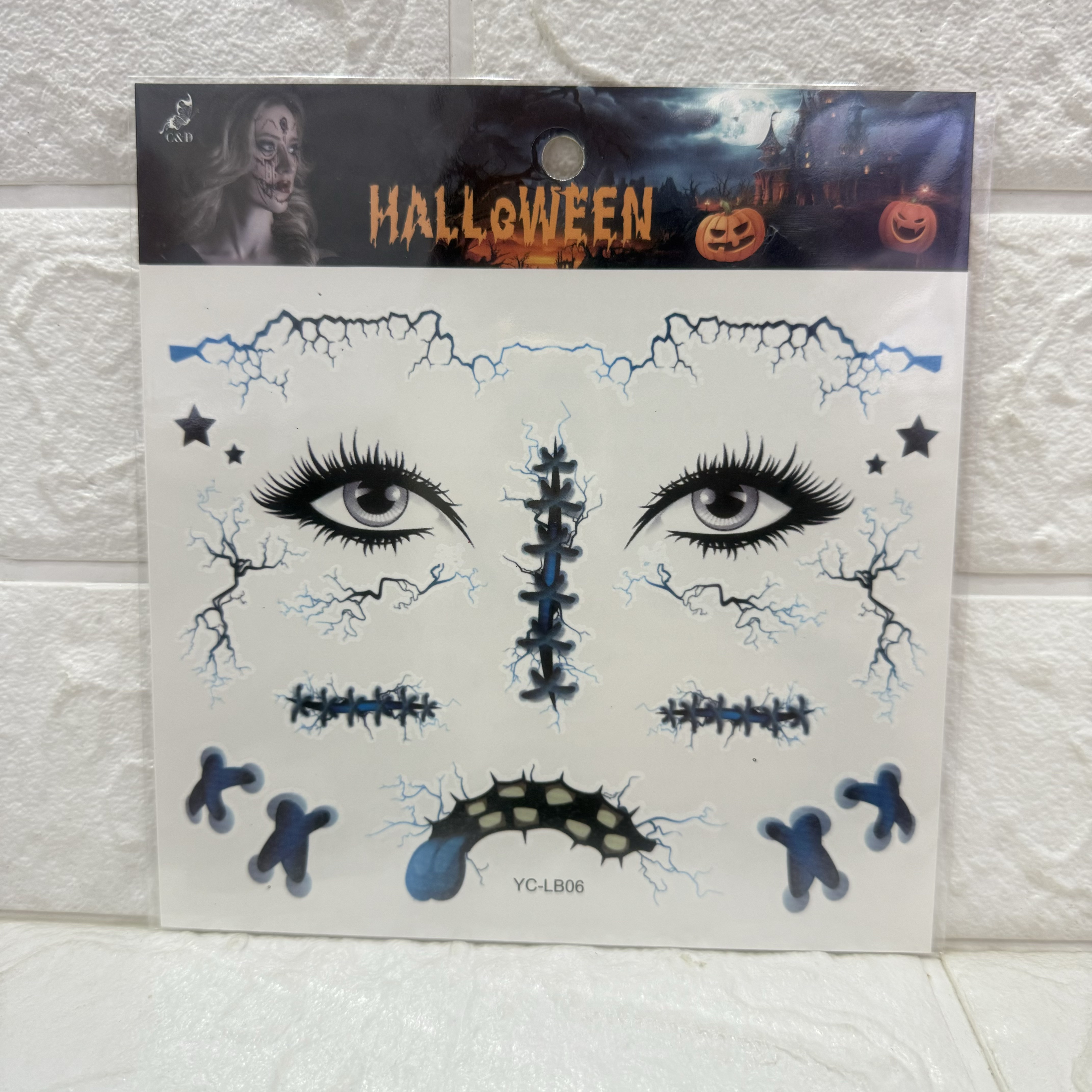 Halloween tattoo stickers, scary abrasions, waterproof tattoo stickers, scars, fake scars, male and female simulated injury tattoo stickers Item Picture