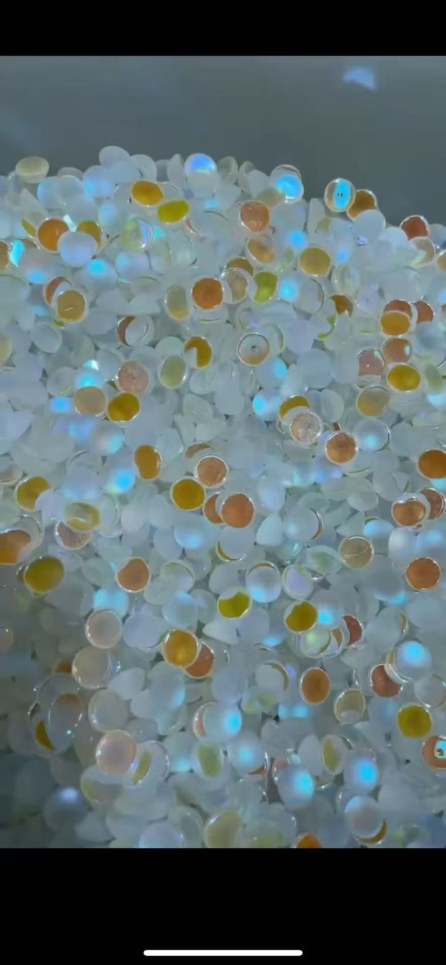 8mm半圆磨砂极光色耳钉配件饰品项链吊坠配件详情图2