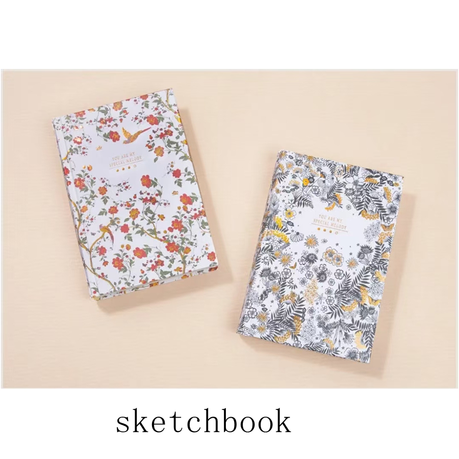 Flower and plant sketching book A5 hardcover, drawing book, sketching book, blank notebook, thick details Picture