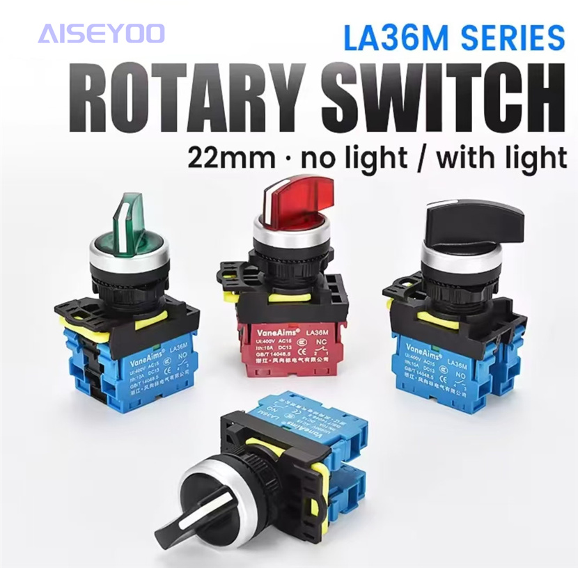 Rotary switch LA36M modular button point operation LA38 self-resetting self-locking position normally open and normally closed 22mm
