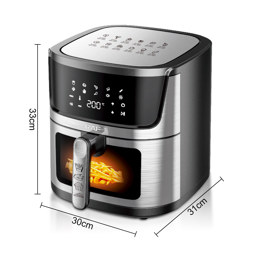 RAF European Standard cross-border 9L air fryer, large-capacity, multi-functional, smart home digital display air circulation Specification drawing