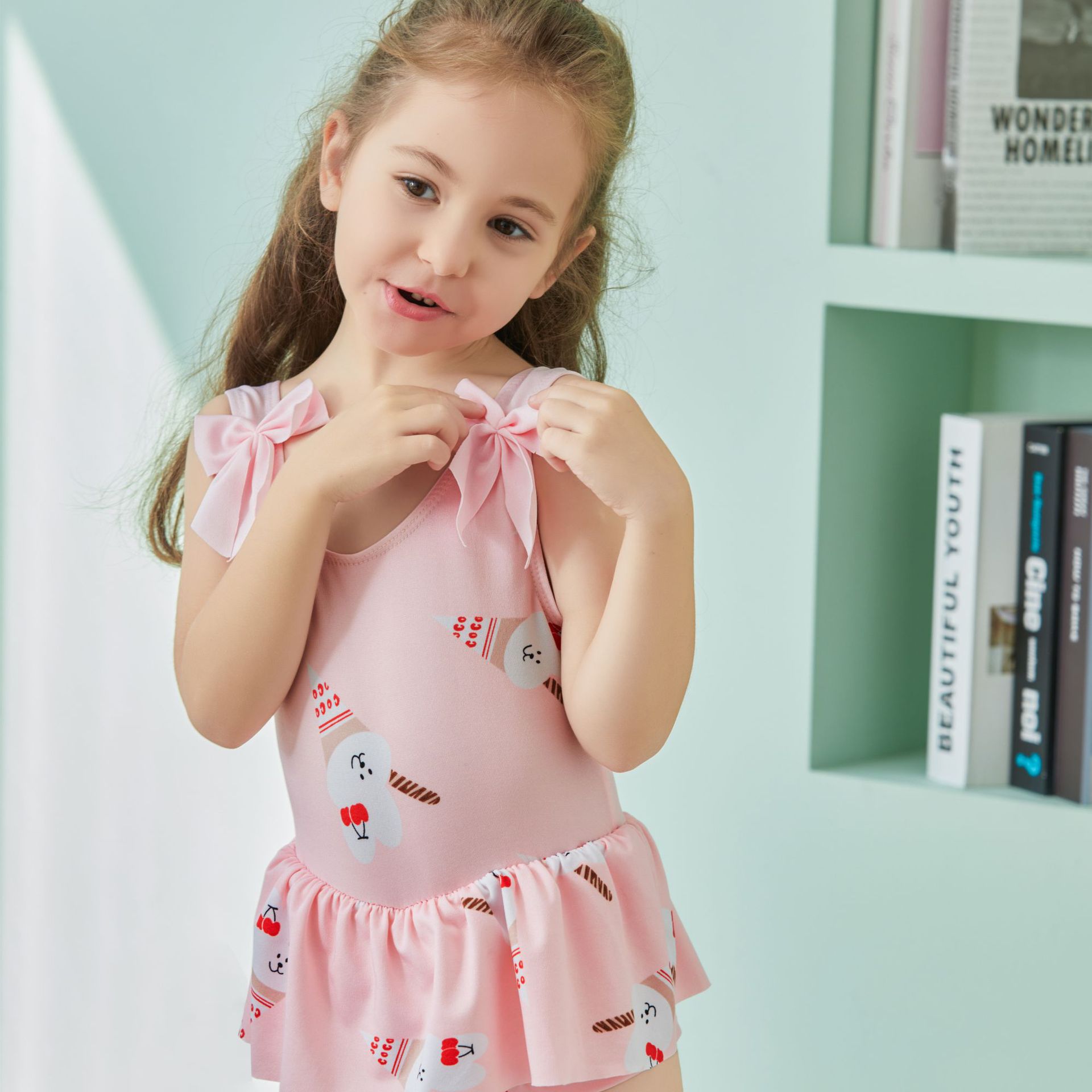 泳衣女童宝宝游泳衣大童女孩分体裙式公主洋气学生