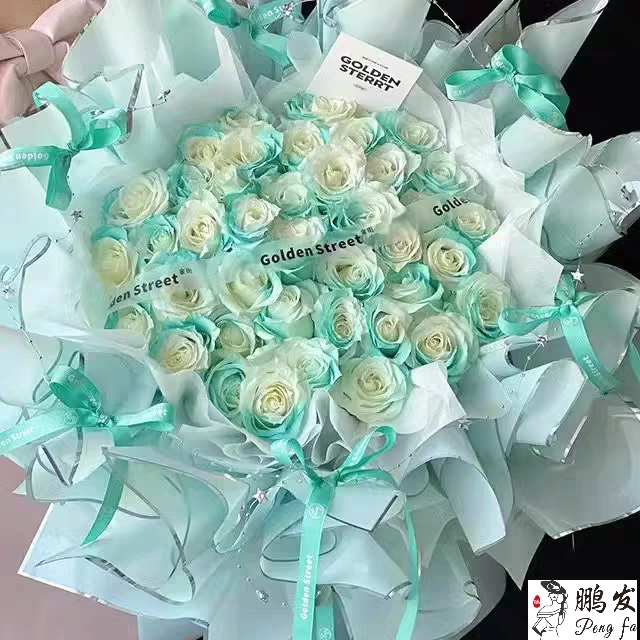 Pengfa Packaging Factory Store Silver Ion Water Light Film Flower wrapping Paper Silver Edge Jelly film Flower bouquet wrapping paper material Floral art materials Thickened waterproof opp flower shop Special flower wrapping paper Valentine's Day wrapping paper detail image 20