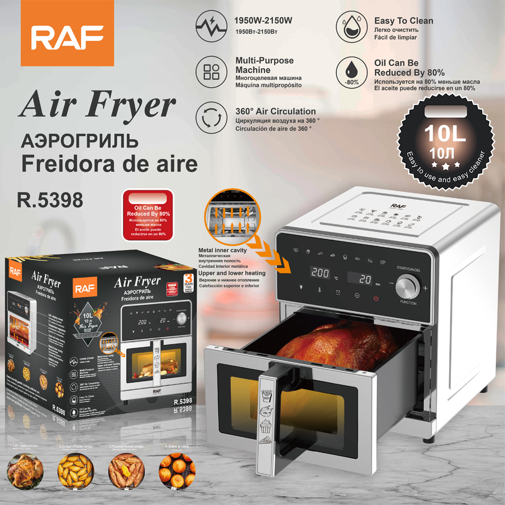 RAF European Standard cross-border 8L air fryer, a new household product, multi-functional smart home visual electric fryer, smoke-free full figure