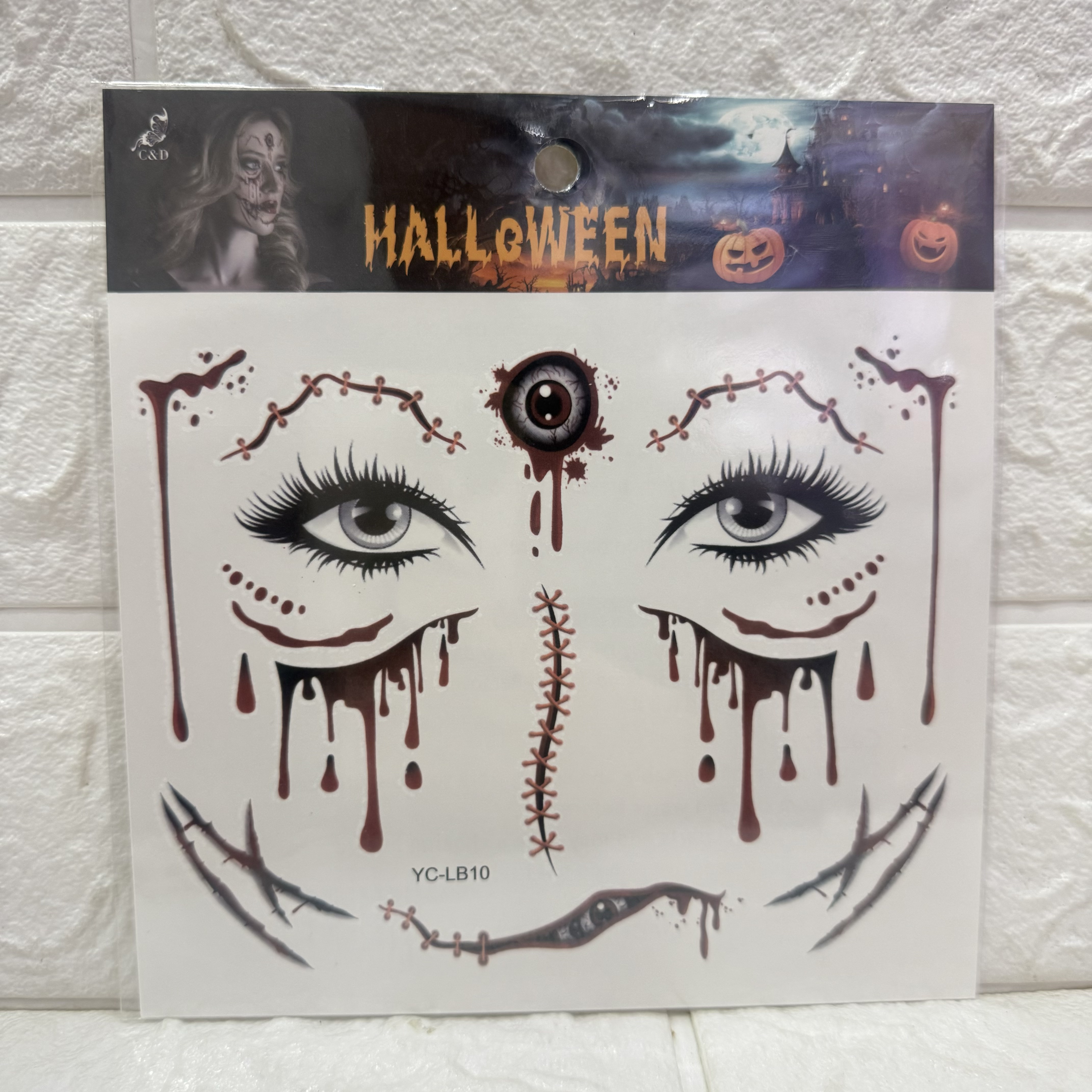 Halloween tattoo stickers, scary abrasions, waterproof tattoo stickers, scars, fake scars, male and female simulated injury tattoo stickers Specification image
