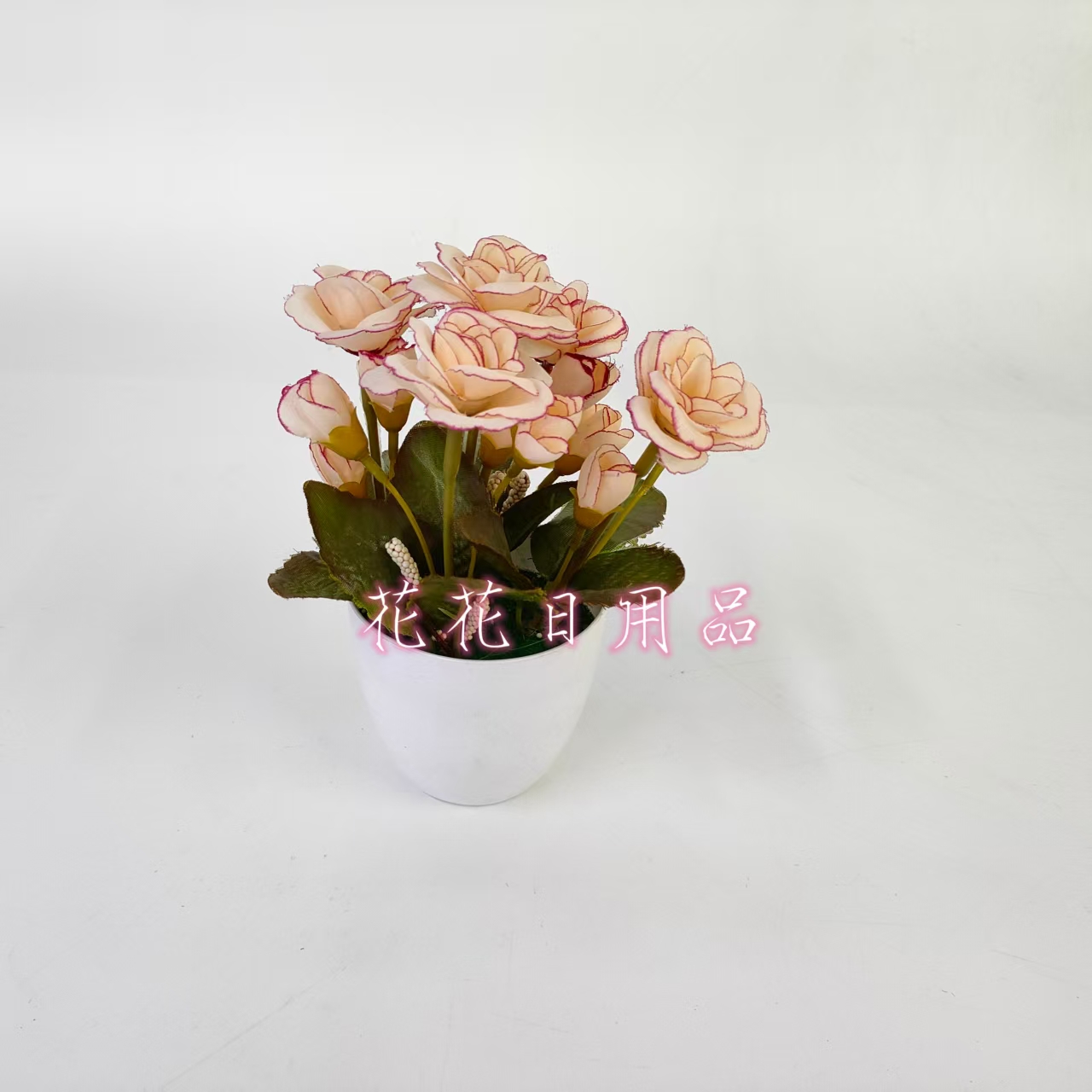 Artificial flower fake flower bonsai plastic basin gradient color rose decoration pieces Application Scenario