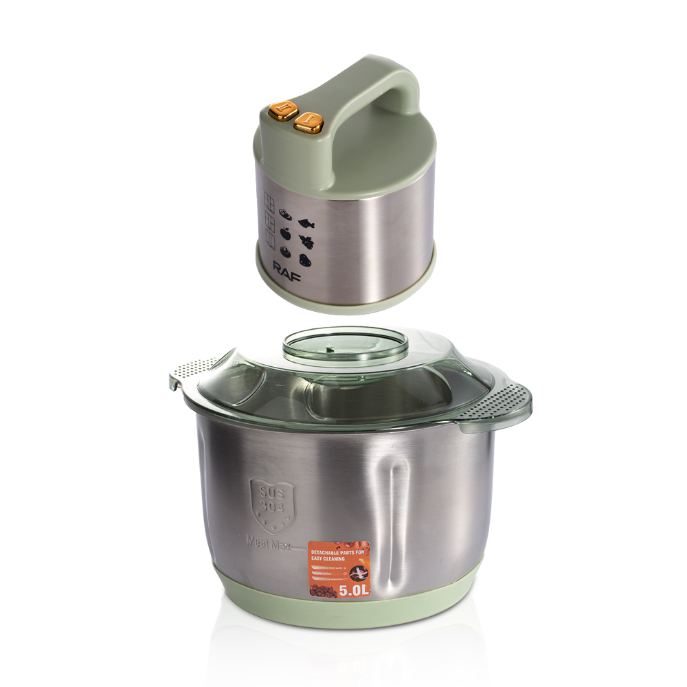 RAF European-standard multi-functional electric meat grinder, 5L large-capacity mincing machine, garlic mincing machine, meat mincing machine, cross-border household model Item Picture