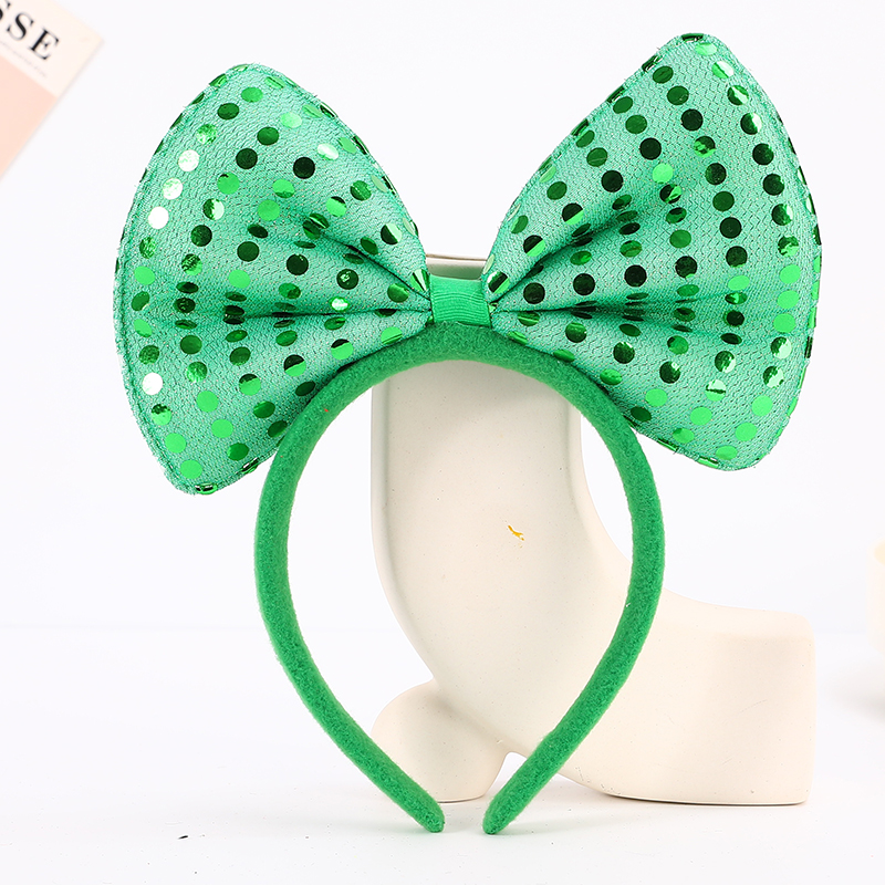 爱尔兰节发箍绿色三叶草头箍 圣帕特里克节日发扣小帽子发箍详情12