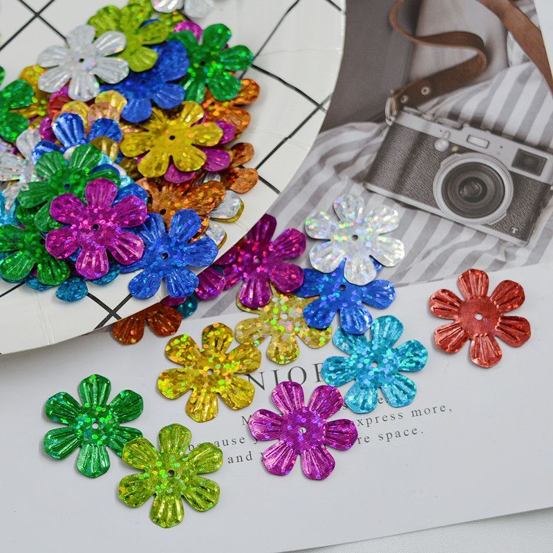 五彩花朵PVC亮片