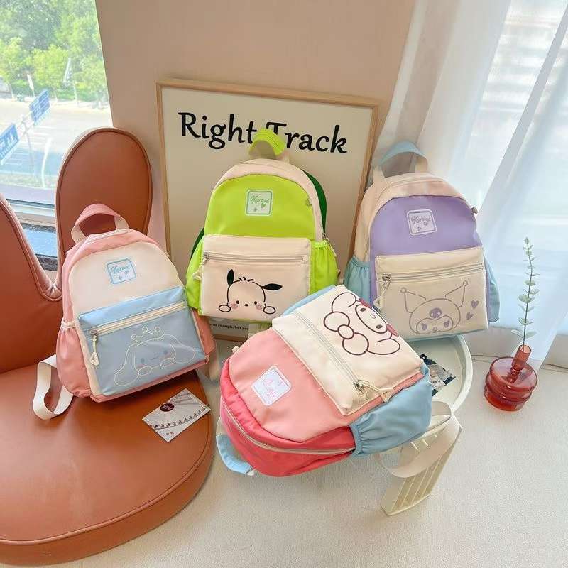 新款拼色百搭幼儿园大班儿童书包男女童4-6岁休闲减负轻便双肩包 