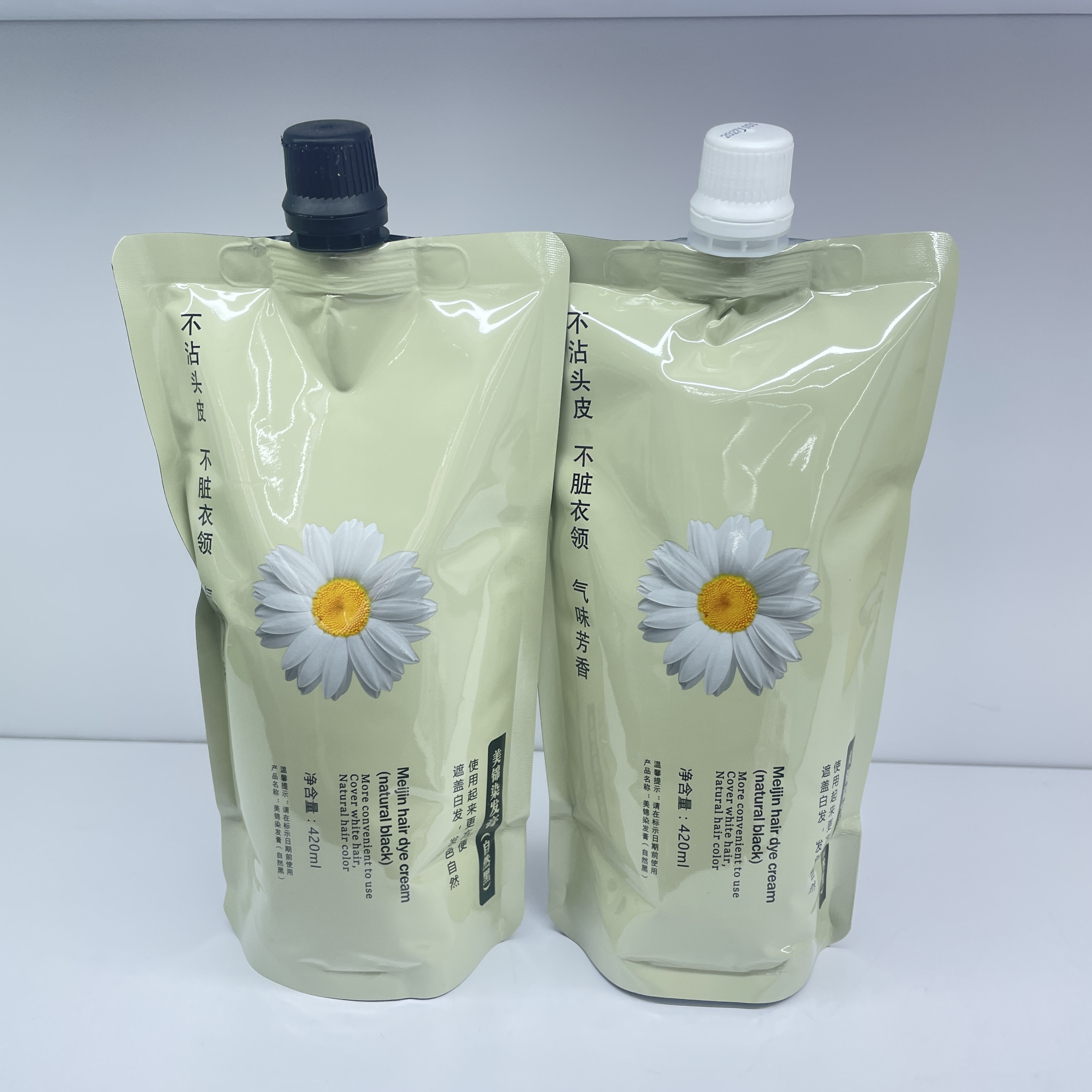 美锦染发膏 自然黑 不沾头皮 理发店专用