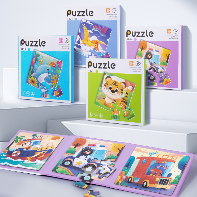 New 3-in-1 magnetic jigsaw puzzle for children 3-6 years old stage enlightenment early education cognitive magnetic jigsaw toy four optional export CPC CE certificate full figure