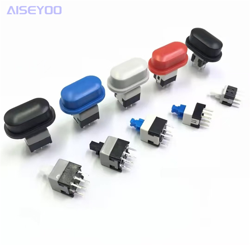 自锁按键帽蓝色尺寸18*10*7按键帽适配5.8/7/8/8.5自锁开关 塑料A05轻触按钮帽开关