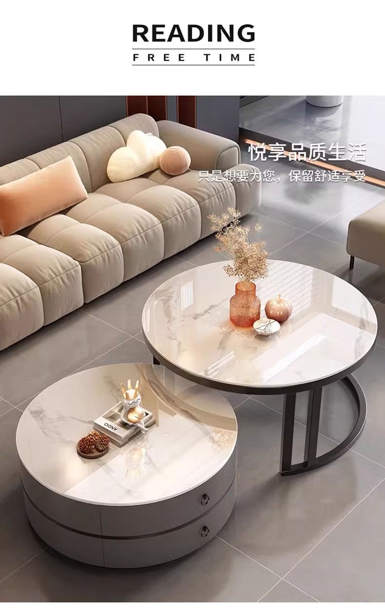 岩板茶几客厅家用大理石高端茶几轻奢现代简约小户型圆形2025新款详情12