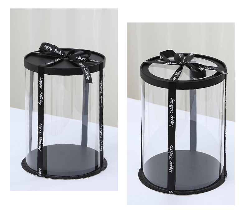 金色圆形透明蛋糕盒子4四6六8八10十12寸单双层三层生日蛋糕包装盒详情15