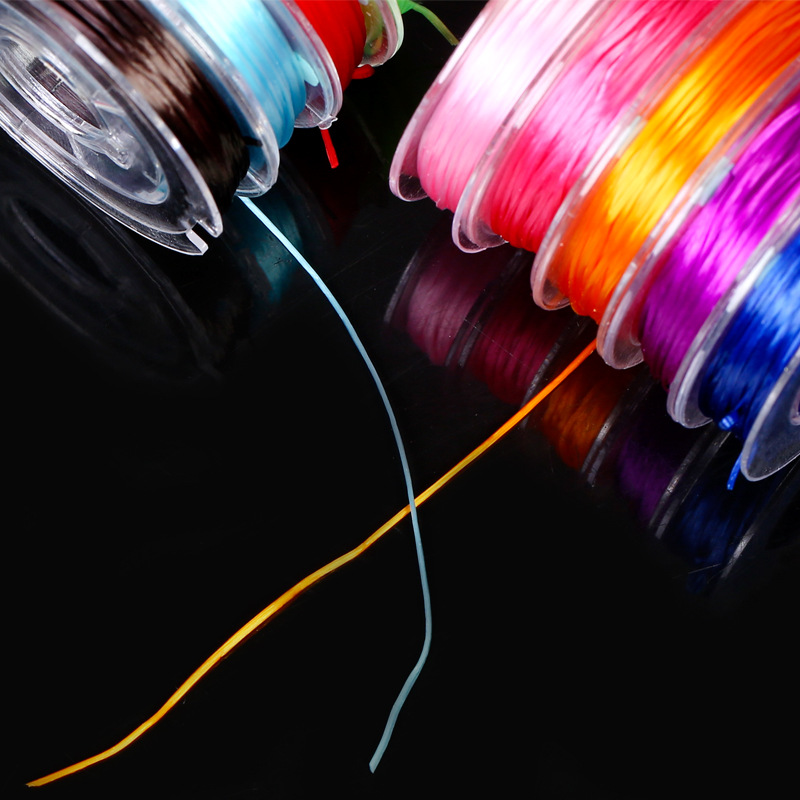 代发透明水晶弹力线编手串绳手链串1珠佛珠线弹力绳松紧皮筋石榴石细节图