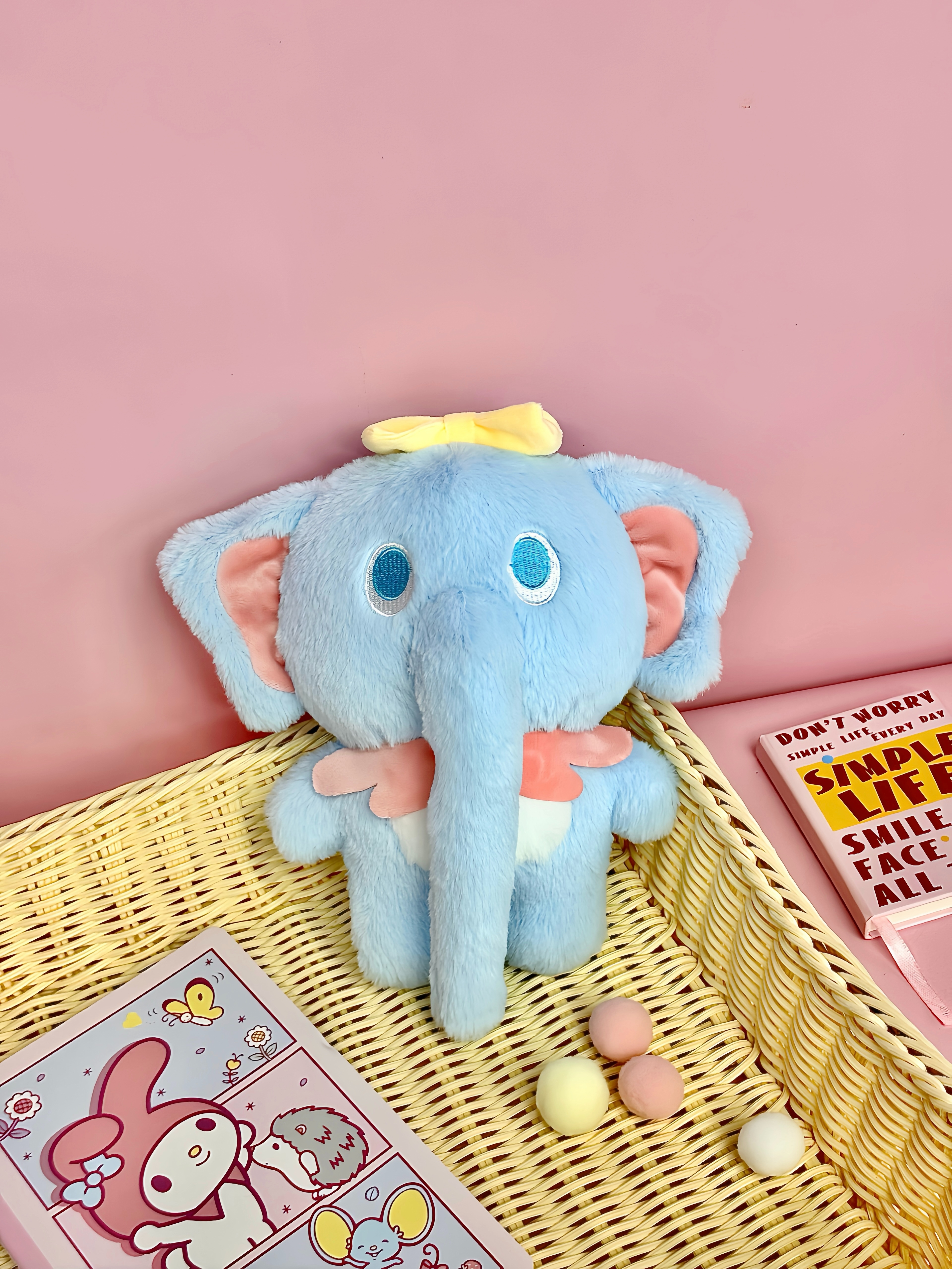 Little elephant plush toys, soothing dolls, soft plush toys, cute and adorable, safe and non-toxic, suitable toy gifts for children details Picture
