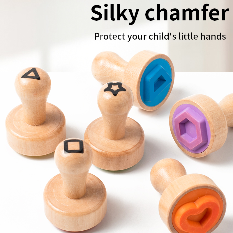 Children's cartoon pattern Seal Toy Creative Fun Alphanumeric Shape Seal Solid Wood Cute animal Alphabet Cognition Seal Export CPC EN71 Certificate Application Scenario