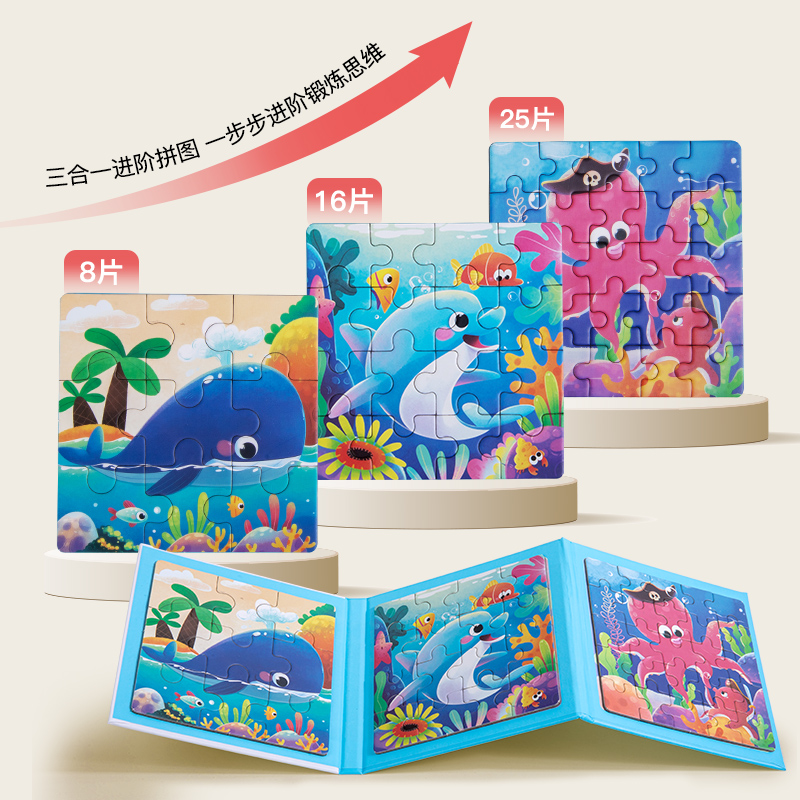 New 3-in-1 magnetic jigsaw puzzle for children 3-6 years old stage enlightenment early education cognitive magnetic jigsaw toy four optional export CPC CE certificate Specification drawing