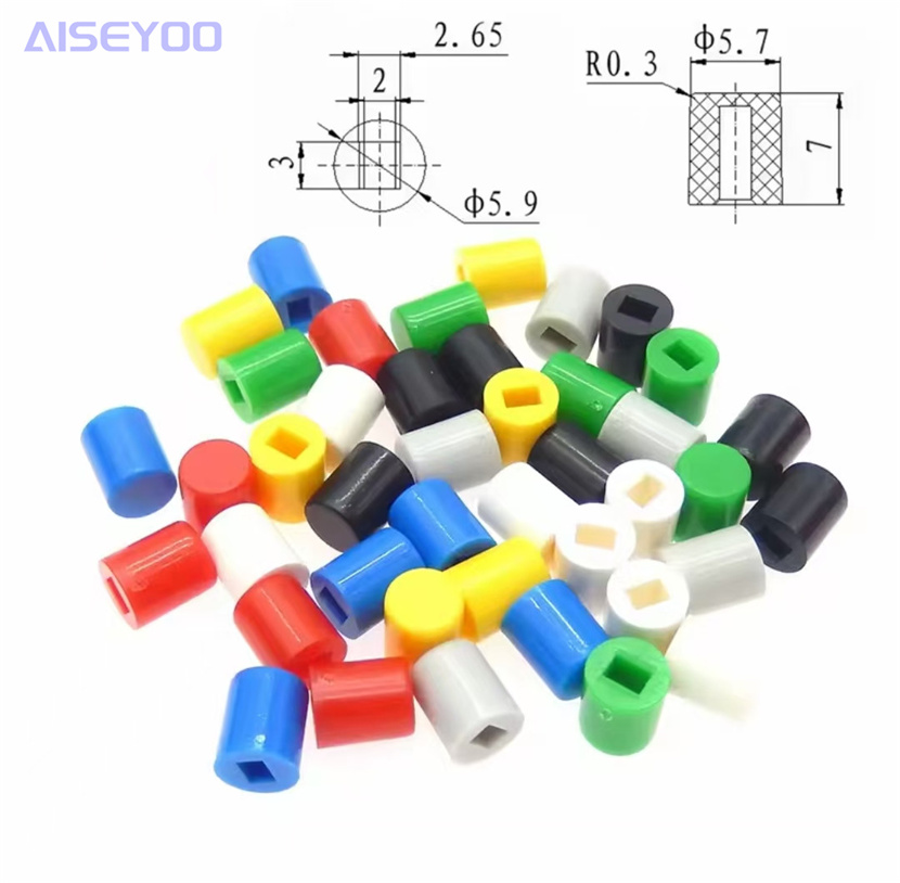 Six-pin push-button switch, 5.8*5.8, 7*7, 8*8, 8.5* 8.5mm, self-locking, lock-free switch, 6-pin push-button switch with key cap, push-button switch details Picture