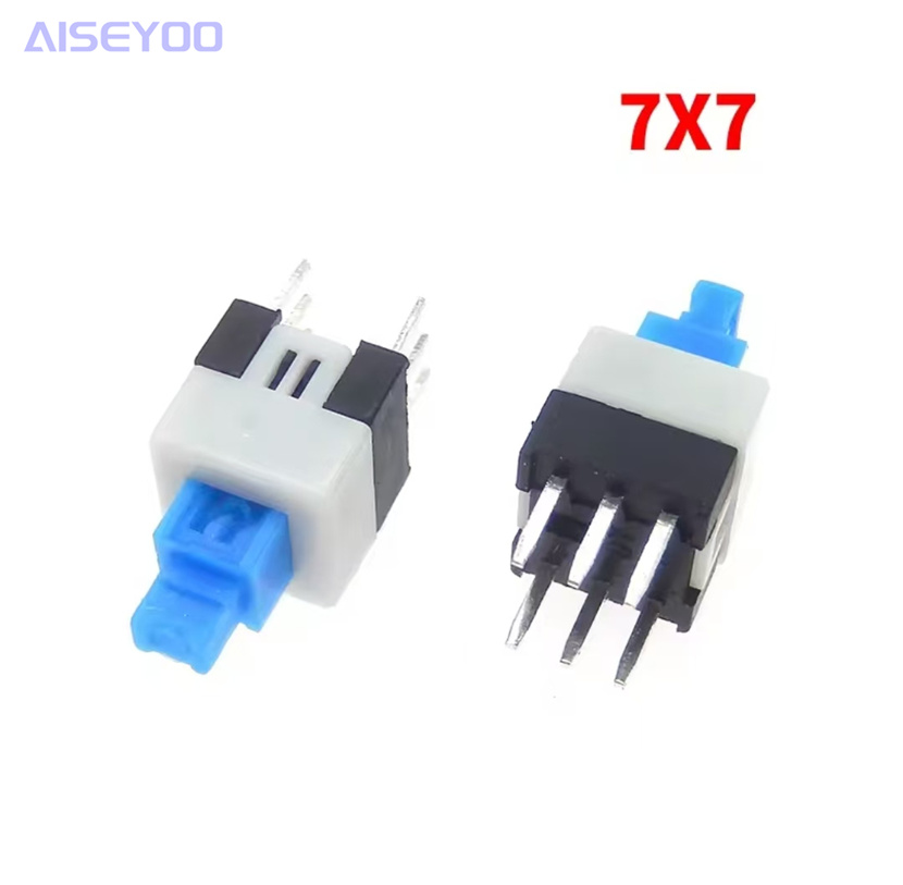 Six-pin push-button switch, 5.8*5.8, 7*7, 8*8, 8.5* 8.5mm, self-locking, lock-free switch, 6-pin push-button switch with key cap, push-button switch Specification image