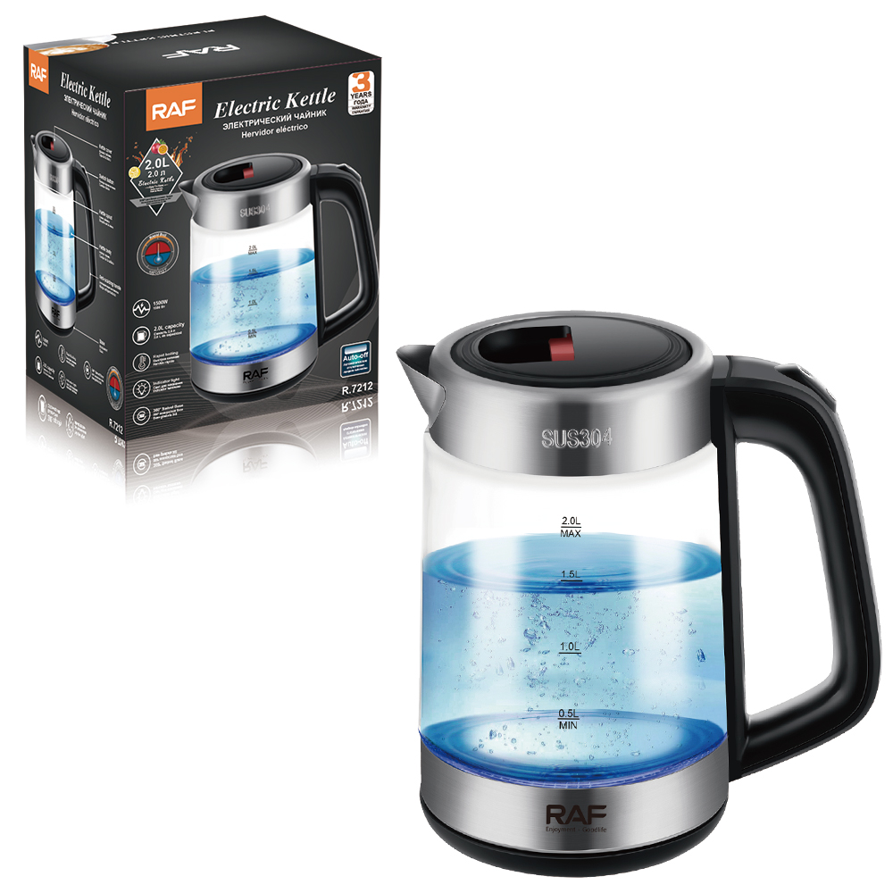 RAF European regulation glass 2.0L electric kettle Household electric kettle automatic power off kettle health pot overheat protection details Picture