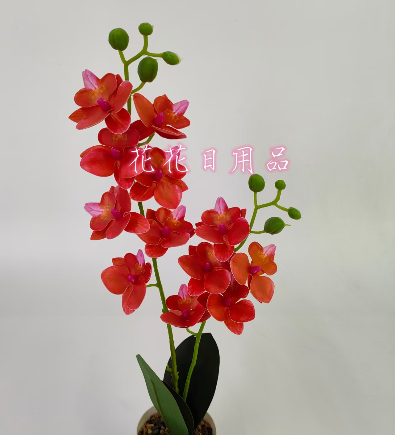 Artificial flower fake flower bonsai plastic basin two forks simulation phalaenopsis decoration Application Scenario