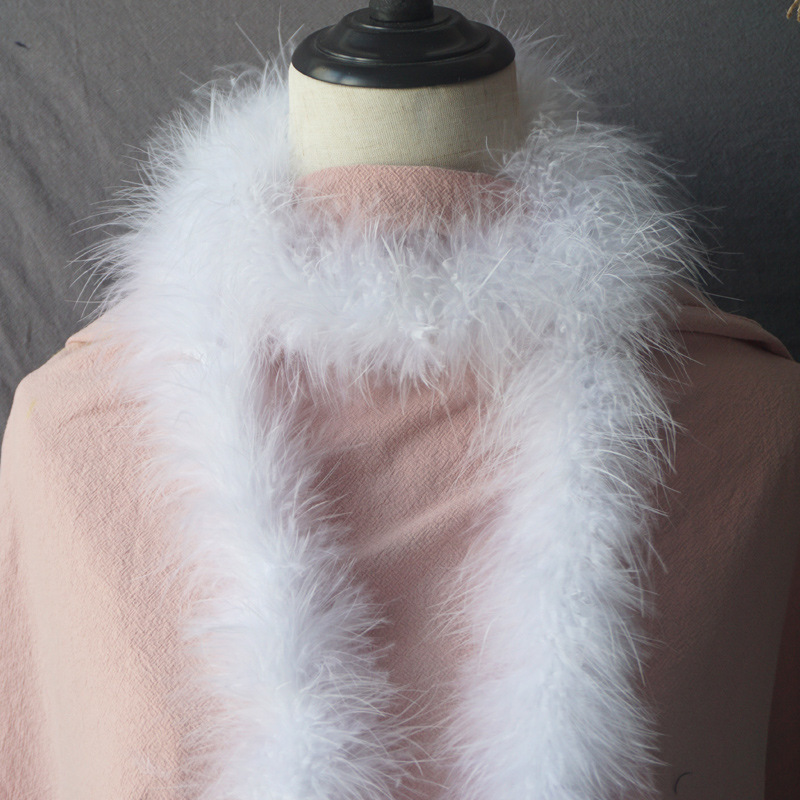 现货批发白色全绒毛条火鸡毛 1长绒羽毛条头饰装饰品材料服装辅料