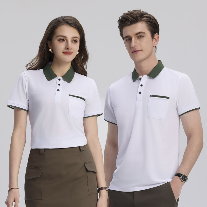Lapel color pocket POLO shirt, T-shirt custom lapel polo shirt, short-sleeved lapel POLO shirt, work uniform custom T-shirt, cultural advertising shirt, printed enterprise work uniform, embroidered logo