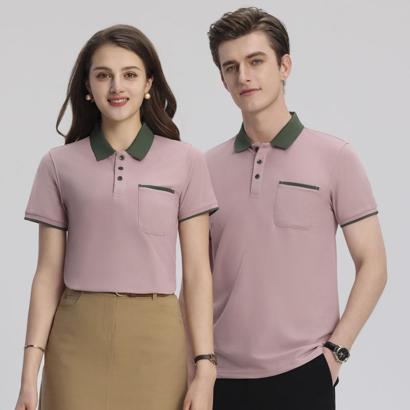 Lapel color pocket POLO shirt, T-shirt custom lapel polo shirt, short-sleeved lapel POLO shirt, work uniform custom T-shirt, cultural advertising shirt, printed enterprise work uniform, embroidered logo Item Picture